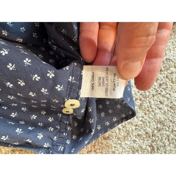 J. CREW 100% Cotton Button up collared shirt, size Large, Blue & White - Picture 6 of 6